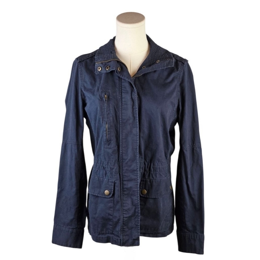 Love Tree Navy Utility Jacket Women’s M Cotton Zip Snap Military Style